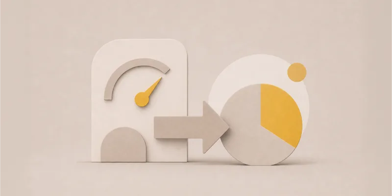 A clock and forward arrow beside a yellow chart, illustrating faster AI deployment.
